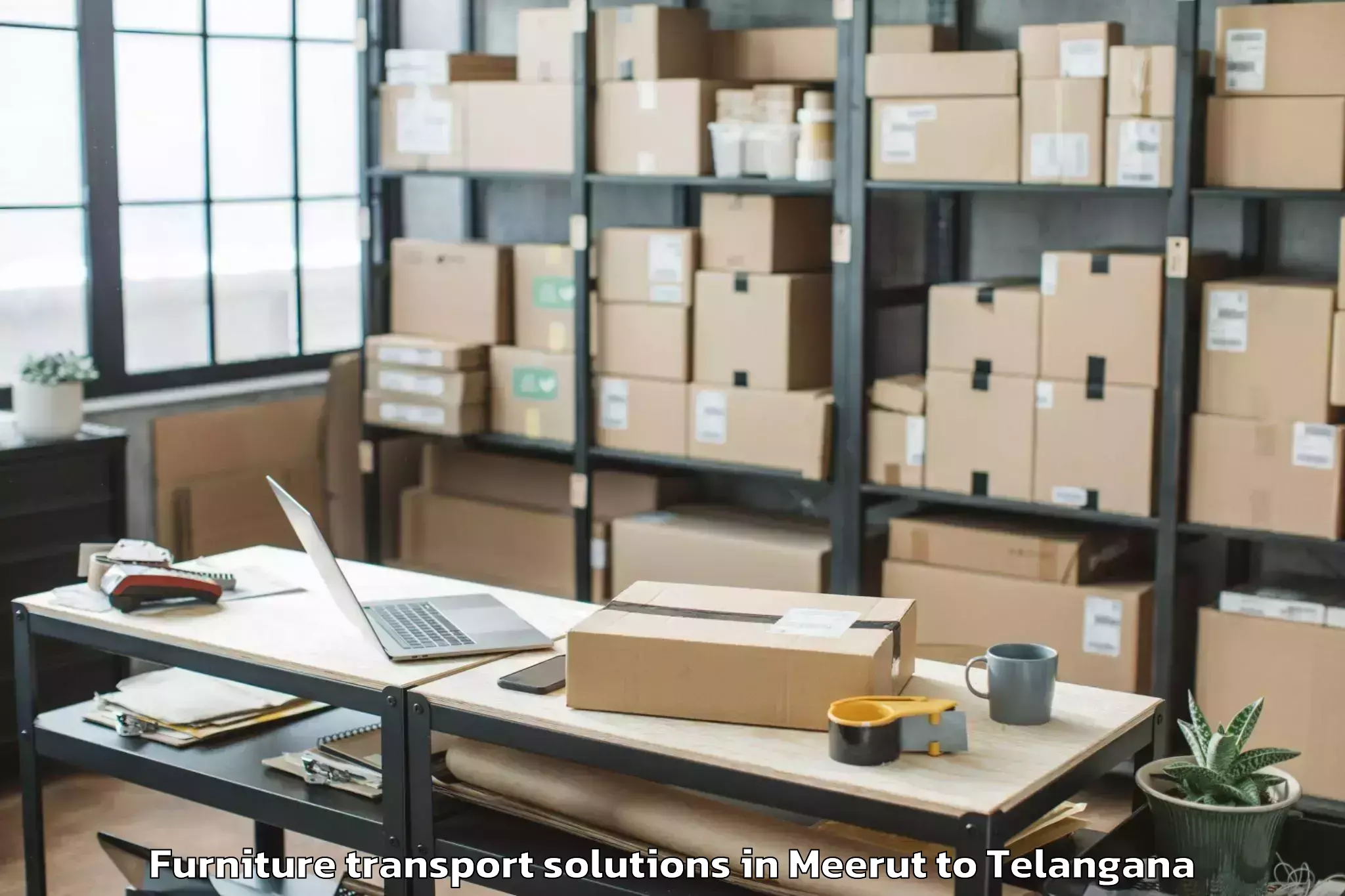 Top Meerut to Danthalapally Furniture Transport Solutions Available